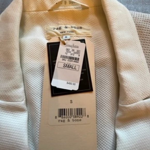 Rag & Bone "Finn"  Cotton/Leather White Vest - Picture 8 of 9